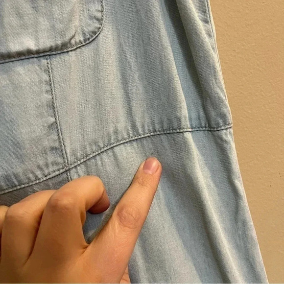 Crazy Horse by Liz Clairborne Women Maxi Denim Blue Jean dress Buttons Sz 8 - Picture 7 of 12